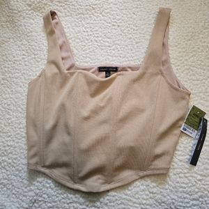 Light brown cropped tank top